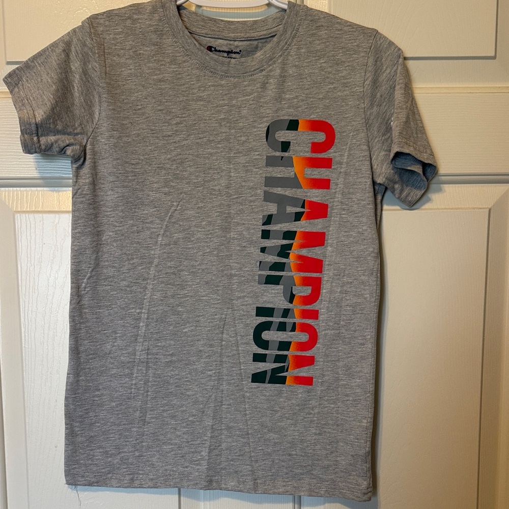 Boys Champion Heather Gray Tee size large